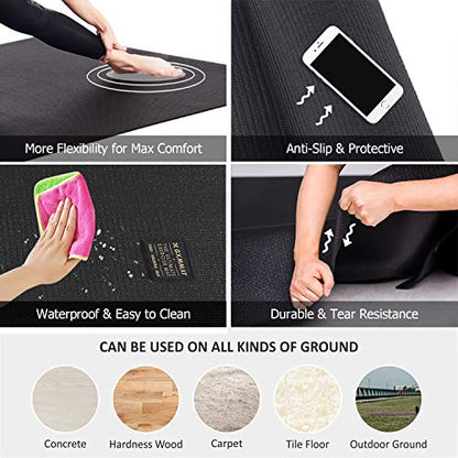 GXMMAT Large Yoga Mat 12'x6'/10'x6'/6'x8'(7mm) - color: Black Real, size: 6*10 FT