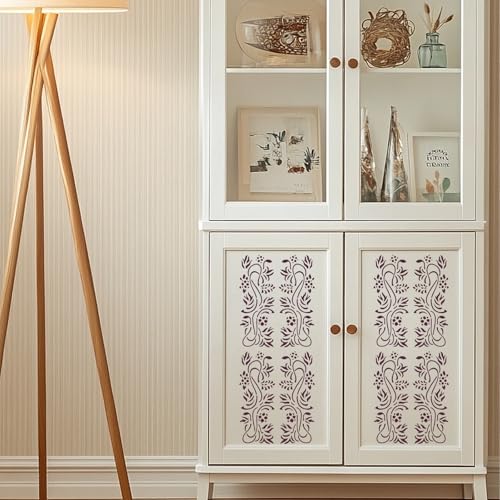 ORIGACH 15 Pcs Vine Stencils for Painting on Wood Wall | Reusable Plant Painting Stencils Templates for Fabric Canvas Window Furniture Home Decor - style: Vine