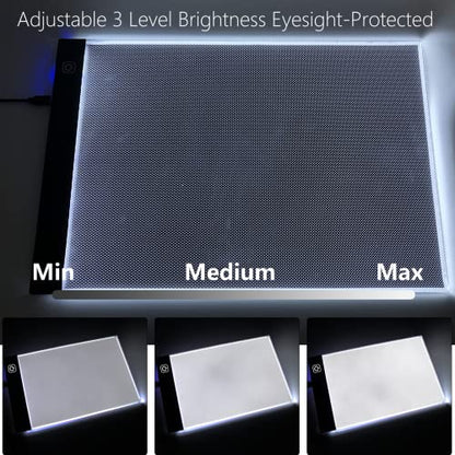 A4 Light Pad for Diamond Painting, Diamond Art Light Board, USB Powered | Led Light with 3 Level Brightness Apply to 5D Diamonds Art Craft, Sketching, Animation,Weeding Vinyl - size: A4