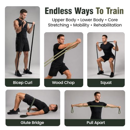 Gym Salvation 41-inch Loop Resistance Bands Set, 5 Pull Up Assist Bands for Strength Training & Working Out, Long Exercise Bands for Powerlifting, Mobility & Home Gym with Carry Bag