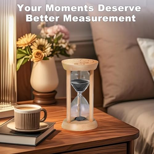 30 Minute Wooden Sand Timers, Bamboo Black Sand Hourglass for Decor, 30 Min Reloj De Arena for Kitchen, Office, Yoga, Game, Classroom - color: Black, size: 30 minute