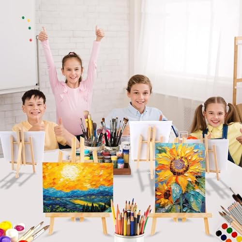 Qatalitic Set of 20 Wooden Easel, 12 Inches Display Easel Stand, H Frame Tabletop Stand for Painting Canvases, Art & Crafts, Business Card Display and Photo Sign Holder