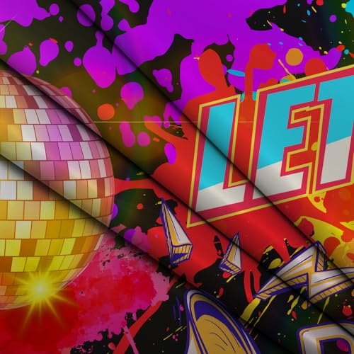 10X8ft Graffiti 80's 90's Backdrop Urban Retro Birthday Hip Hop Rock Punk Music Disco Neon Background Cake Table Decoration Banner Photography Photo Booth Props - size: 10'x8'