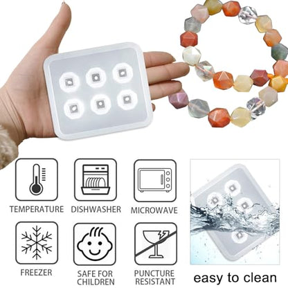 Resin Crystal Silicone Molds with Hole, 2 Pack, 6-Cavity Diamond Shape Resin Casting Molds for Earrings Pendants Bracelets and Necklaces - color: Diamond Reisn Molds ZH377