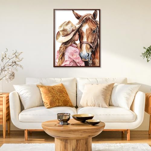 Paint by Numbers Kit for Adults, Horse DIY Painting Kit, 16x20 Inch | Cowgirl Paint by Numbers for Adults Beginners, Without Frame, Relaxing Hobby, Western Wall Art, Home Decor, Creative Gift - color: CYOP1P15