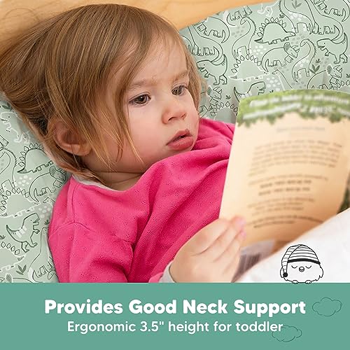 Toddler Pillow with Pillowcase, 13x18 My Little Dreamy Pillow (DinoDood) - color: Dinodood