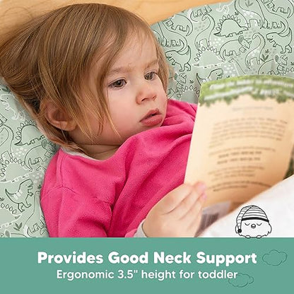 Toddler Pillow with Pillowcase, 13x18 My Little Dreamy Pillow (DinoDood) - color: Dinodood