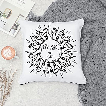 9 Pieces Large Mandala Sun and Moon Stencil Butterfly Flower Tree Paint Stencils for Crafts Reusable Templates Star Celestial Stencils for Painting Wood Wall Furniture Home Decor (Sun Moon)