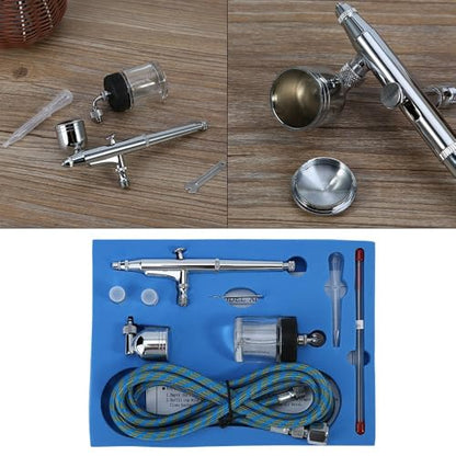 Anu Limen Dual Action Gravity Feed Airbrush Kit, 0.2/0.3/0.5mm Needle Nozzle Sprayer with 7ml/22ml Cups for Model Paint, Nails
