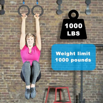 SELEWARE Trapeze Swing Rings, Gymnastics Rings for Swingset - color: 2-Pack Trapeze Rings with 3.5 ft Adjustable Ropes