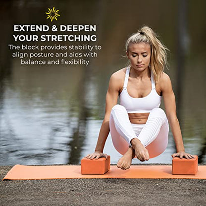 Bulk 4in Foam Yoga Blocks, 10 Pack - color: Orange