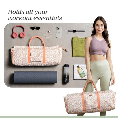 Maison d' Hermine Yoga Mat Duffle Bag Gym Tote Yoga Mat Carry Bag - color: Fair Isle, style: Yoga Mat Tote