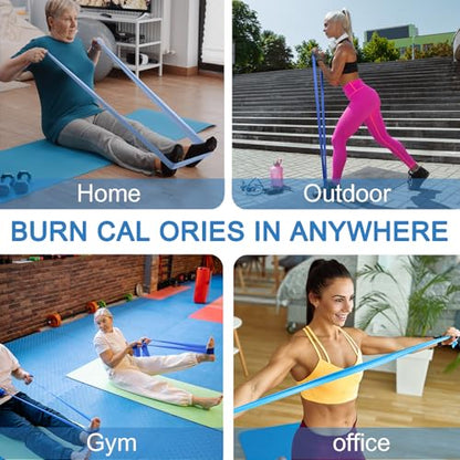 Resistance Bands for Working Out, Physical Therapy, Exercise, Pilates, Yoga - color: Gradient Blue Set