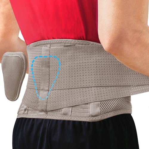 Sparthos Back Brace for Women & Men, Sciatica, Lower Back Pain - Taupe-L - color: Desert Taupe