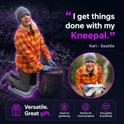 KNEEPAL. Engineered to Outperform Conventional Memory Foam Kneeling Pads. Beloved by gardeners, DIY'ers, bath-time Mommies, fitness peeps and yoga buffs - color: Gray