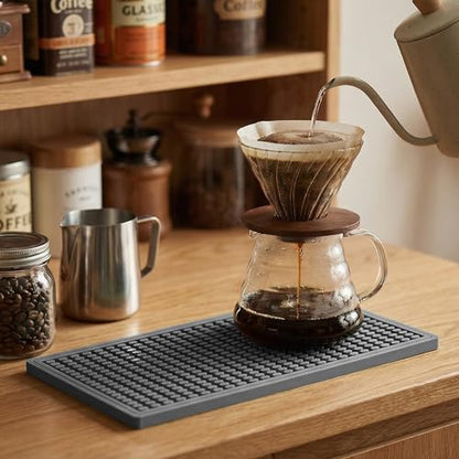 ZJWZLG Bar Mat 5.9"x11.8"(2Pcs) Non-Slip Rubber Bar Mat, Spill Proof & Flat Design,Easy to Clean Textured Surface for Home Bar,Coffee Station, Bartending - Protects Countertops & Glassware(Gray). - color: Gray, size: 6" x 12"