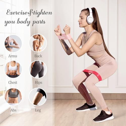 VEICK 5-Level Resistance Loop Bands Set for Strength Training & Pilates - color: Purple