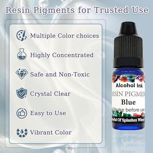Alcohol Ink Set - 16 Colors Vibrant Colors High Concentrated Alcohol-Based Ink, Concentrated Epoxy Resin Paint Colour Dye Great for Resin Petri Dish, Coaster, Painting -10ml Each