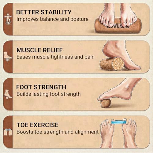 Cork Balance Board - Premium Cork Stability Balance Trainer | Foot & Ankle Strengthener to Improve Mobility, Prevent Falls | Home Gym Fitness Equipment | Mobility Trainer for Adults