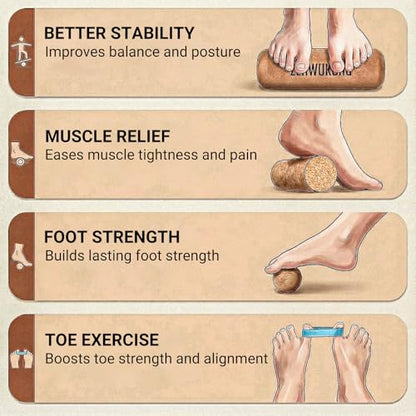 Cork Balance Board - Premium Cork Stability Balance Trainer | Foot & Ankle Strengthener to Improve Mobility, Prevent Falls | Home Gym Fitness Equipment | Mobility Trainer for Adults