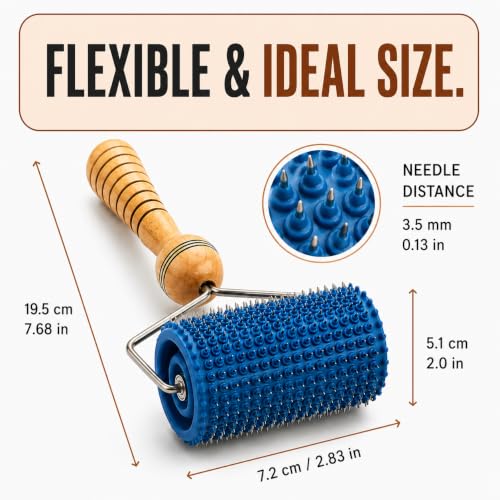 Lyapko Universal Acupressure Roller for Face & Body, Handheld Massage Roller for Neck, Scalp, Arms & Legs, Multi-Metal Massage Tool
