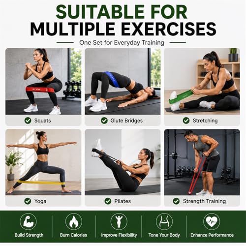 Loop Resistance Bands for Working Out, Exercise Bands Set of 5