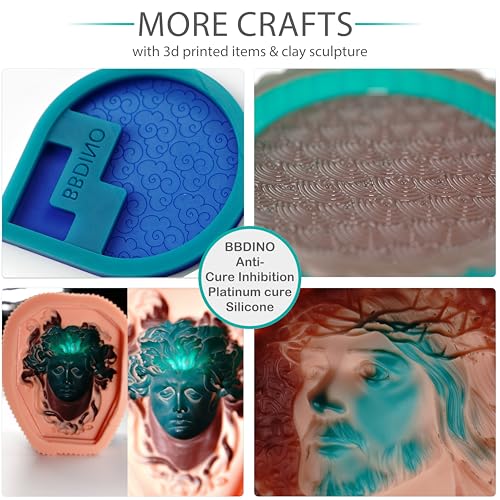 Platinum Silicone Mold Making 31A Special for 3D Printing Mold 1100g | Anti Cure Inhibition 1A:1B Mix Self Degassing 3h Fast Cure Silicone for 3D Printing Project & Clay Sculpture Molds Making