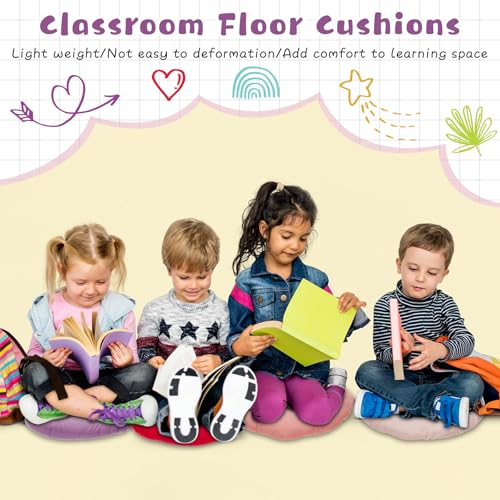 Tinideya 24 Pcs Floor Cushions Classroom,Medium 15.7 Inch,Pink-Purple - color: Pink-purple, size: Medium 15.7 Inch