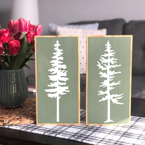 Mountain Stencils Wood Burning Stencils 4"x2" | Reusable Pine Tree Stencil for Wood Burning Crafts Decor - style: Mountain Tree 4"/50p