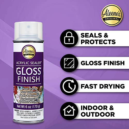 Aleene's 26412 Spray Gloss Finish, 6 Oz Acrylic Sealer, Original Version, Clear - Gloss - color: Clear - Gloss