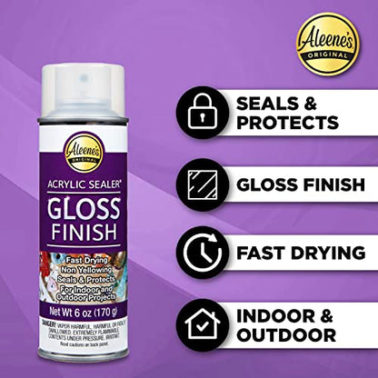 Aleene's 26412 Spray Gloss Finish, 6 Oz Acrylic Sealer, Original Version, Clear - Gloss - color: Clear - Gloss