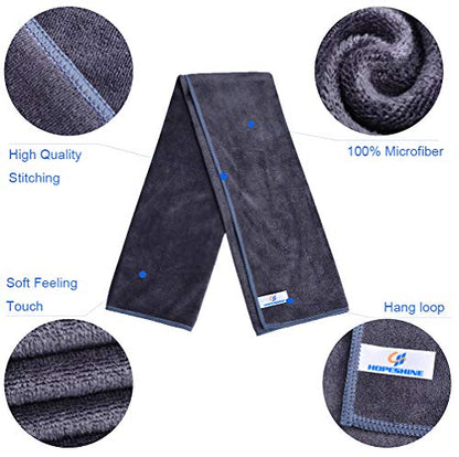 HOPESHINE Gyms Yoga Towels Soft Absorbent & Fast Drying 3-Pack - color: Black+grey+purple