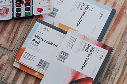 ETCHR Wood Pulp Watercolor Block, A4 Hot Press - Journal Block - 16 Pages - Student Grade Paper Pad