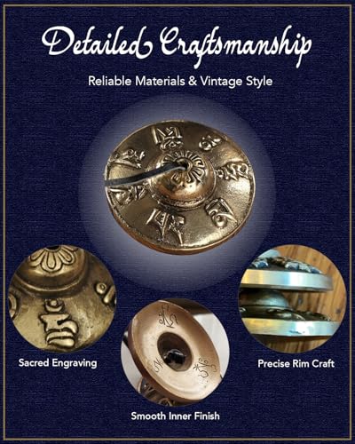 Tingsha Cymbals Bells, 6.5 cm Traditional Tibetan Meditation Chime