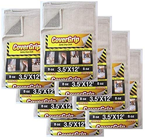 8 Oz Canvas Safety Drop Cloth, 3.5' x 12', (Pack of 8) - color: 8 Pack, size: 3.5X12