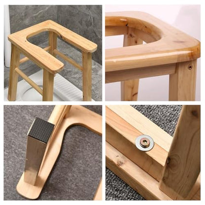 Wooden U-Shape Steam Seat with Four Legs,Yoni Steamer Stool