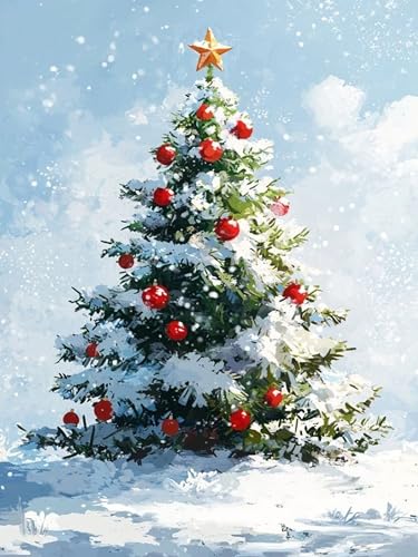 Christmas Diamond Art Kits for Adults, Christmas Tree Diamond Painting Kits | Christmas Diamond Art Painting Kits for Beginners, 5D Full Round Drill Gem Art Kits, Diamond Dots Kit Home Decor 12x16 Inch - color: Christmas Tree, size: 11.8x15.7in(30x40cm)