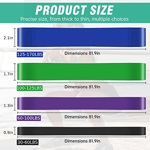 Alllvocles Resistance Band, Pull Up Bands, Pull Up Assistance Bands, Workout Bands, Exercise Bands, Resistance Bands Set for Legs, Working Out, Muscle Training, Physical Therapy, Shape Body, Men Women - color: 0.9-2.1in