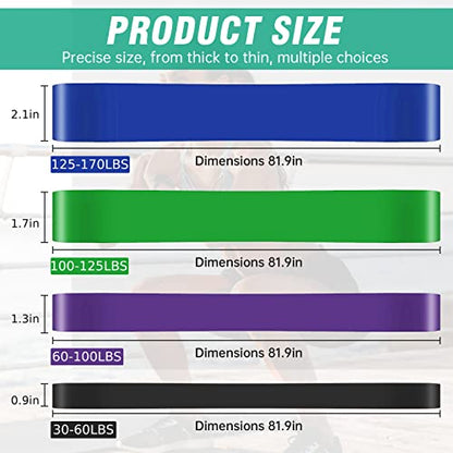 Alllvocles Resistance Band, Pull Up Bands, Pull Up Assistance Bands, Workout Bands, Exercise Bands, Resistance Bands Set for Legs, Working Out, Muscle Training, Physical Therapy, Shape Body, Men Women - color: 0.9-2.1in