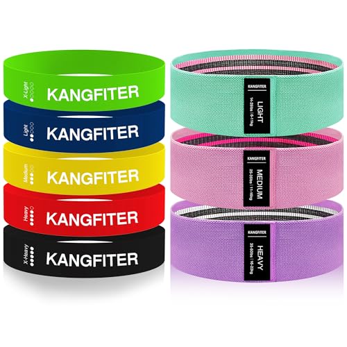 KANGFITER Non-Slip Fabric Resistance Bands for Working Out 3 Levels - color: 3.Colorful Set