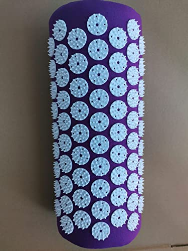 Acupressure Pillow Acupuncture Massager for Massage Neck Back Head Pain Relief, Relieves Muscle Stress Relaxation, Purple - color: Purple