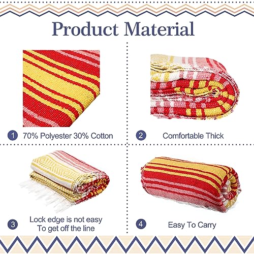 Peryiter 9 Pcs Mexican Yoga Blanket Striped Falsa, 45x70,Bright Colors - color: Bright Colors