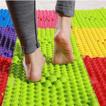 Foot Massage Mat Acupressure Mat Reflexology Walking Toe Plate Massage Pad Bathroom Yoga Anti-Slip Outdoor Game 4PCS (Green) - color: Green-4pcs