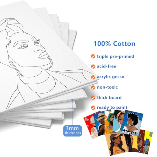 10 Pack Pre Drawn Canvas Boards for Painting for Adults, for Paint Party Favors,Beginner Favor, Paint by kit for Adults(Couple) Sip and Paint kit Date Night - style: Deluxe Edition