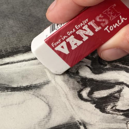 Acurit Vanish Touch Artist Eraser, Latex-Free - Soft, Flexible Pencil Erasers, Sketching Supplies W/Protective Sleeve - Graphite, Charcoal, Pastel Compatible - size: 1 Pack