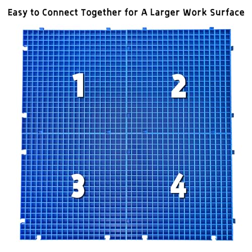 Stained Glass Cutting Mat, Solid Bottom Plastic Grid, Stained Glass Tools and Supplies, Blue, 4 Pack - size: 12" x 12" - 4 Pack