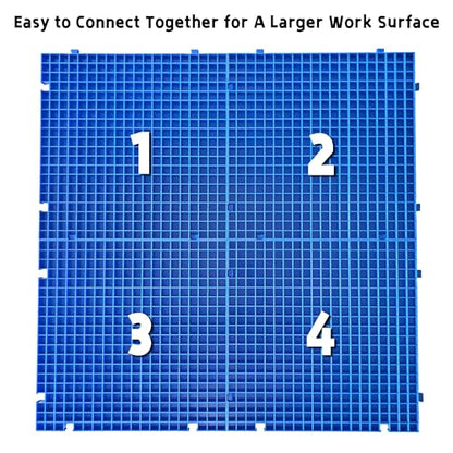 Stained Glass Cutting Mat, Solid Bottom Plastic Grid, Stained Glass Tools and Supplies, Blue, 4 Pack - size: 12" x 12" - 4 Pack