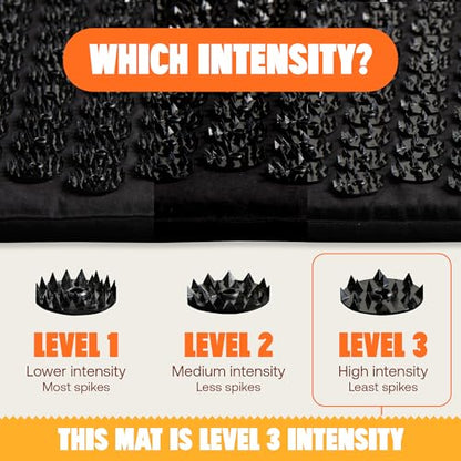 ShaktiMat Classic Acupressure Mat & Neck Pillow Set, Level 3 Intensity in Black, Sustainable & Durable, Relieves Stress & Tension, Promotes Relaxation & Focus
