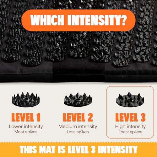 ShaktiMat Acupressure Mat for Tension Release, Premium Level 3 Black - color: Premium-black, size: Level 3