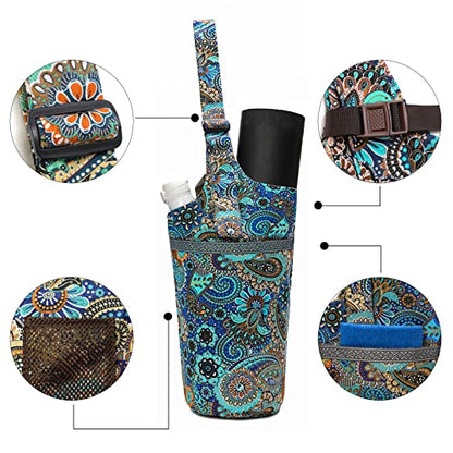 IwIeIaIrI Yoga Mat Bag Cylinder for Women with Large Zipper Pocket - color: Blue